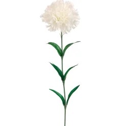 Artificial white carnation flower, 25"