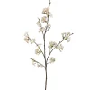 Artificial white cherry blossom branch, 42"