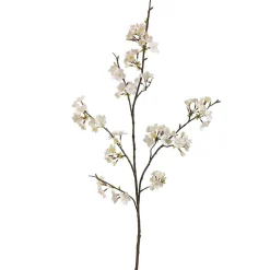 Artificial white cherry blossom branch, 42"