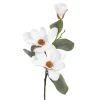 Artificial white magnolia flower on stem, 30"