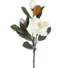 Artificial white magnolia with leaves, 38,5"