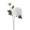 Artificial white peony with bud, 28"