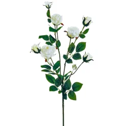 Artificial white rose stem, 29"