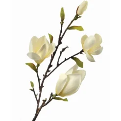 Artificial white saucer magnolia flower, 34"