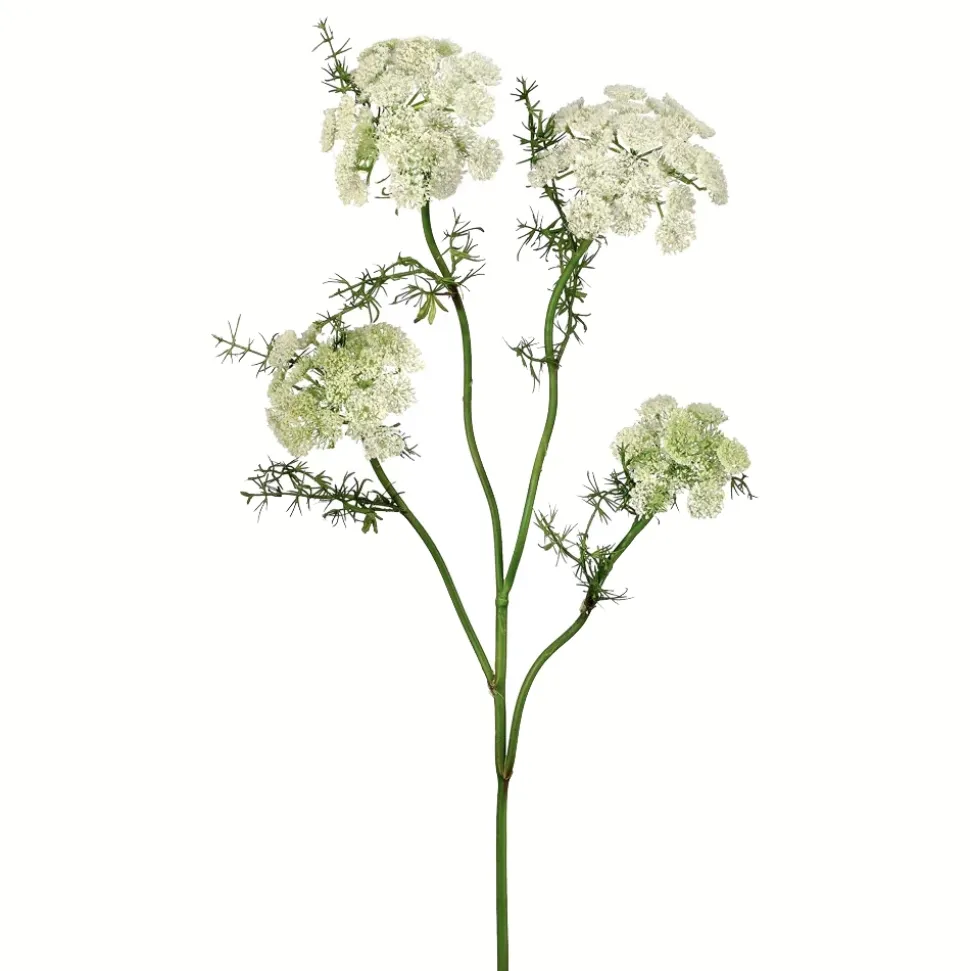 Artificial white wild dill flower, 33"