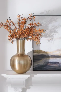 Artificial yellow dendrodium orchid, 30″