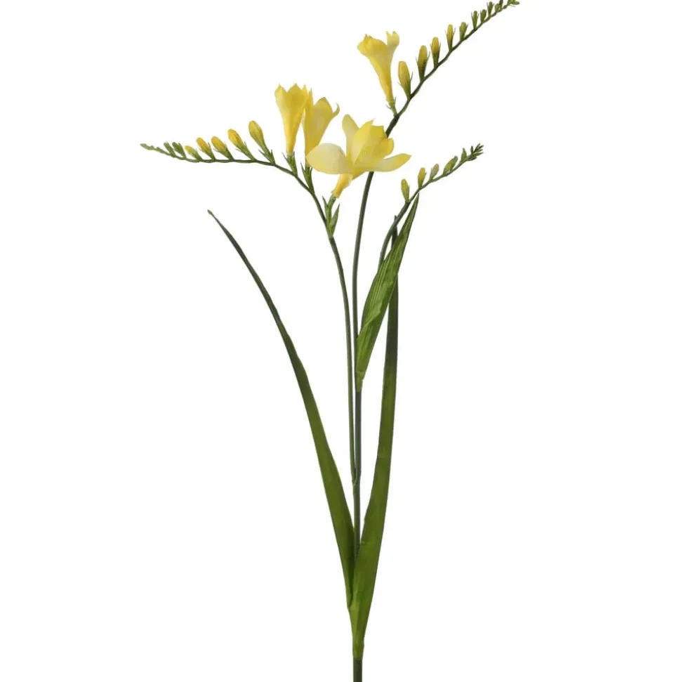 Artificial yellow freesia flower, 32"