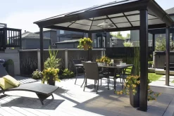 Artificial yellow hibiscus outdoor centerpiece, 14 x 20″