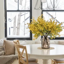 Artificial yellow mimosa bouquet, 28″