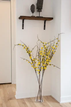 Artificial yellow plum blossom branch, 51
