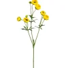 Artificial yellow ranuculus flower spray, 25"