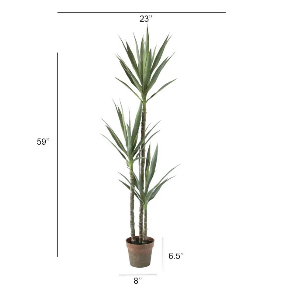 Artificial yucca 3 trunks plant, 59"
