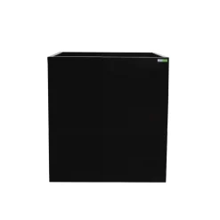 Bac à fleurs en acier inoxydable noir avec trou de drainage, 36 x 31″