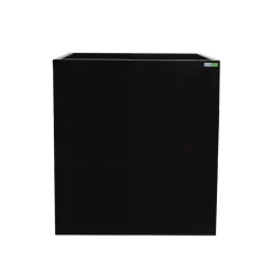 Bac à fleurs en acier inoxydable noir avec trou de drainage, 43 x 37″