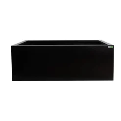 Bac à fleurs en acier noir avec trous de drainage, 43 x 37″