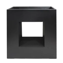 Bac moderne intérieur en fibre d’argile noir, 27 x 27″