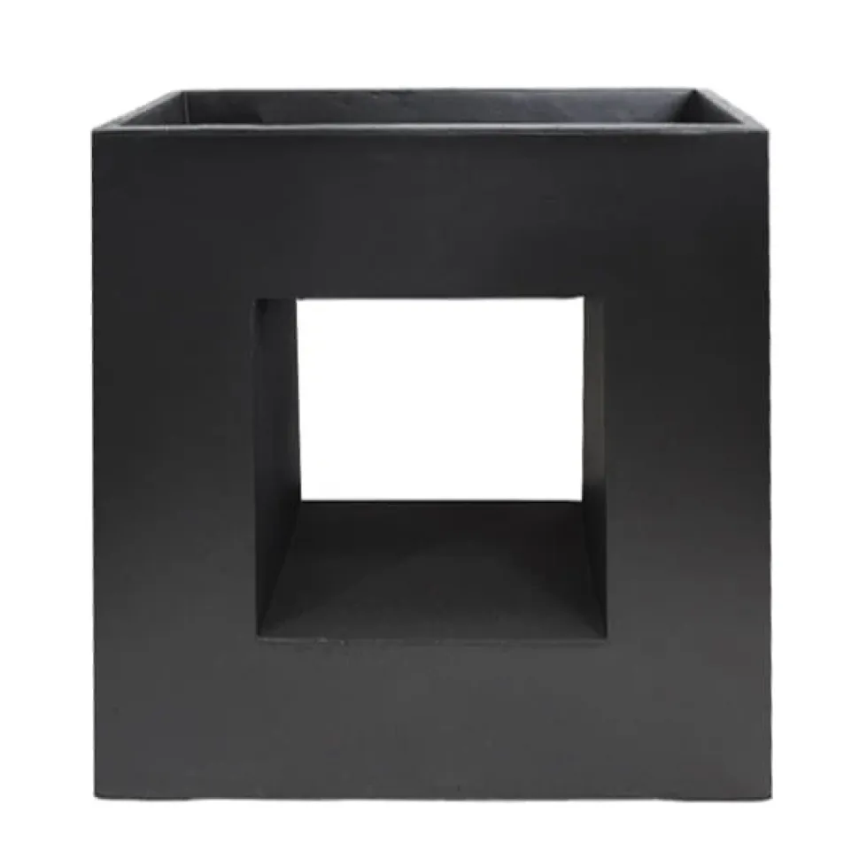 Bac moderne intérieur en fibre d’argile noir, 27 x 27″