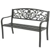 Banc de jardin en fer anthracite, 34 x 50″