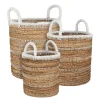 Basket with cream-edged handles