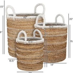 Basket with cream-edged handles