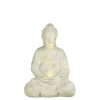 Beige buddha statue with solar light, 16 x 12"