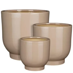 Beige ceramic plant pot