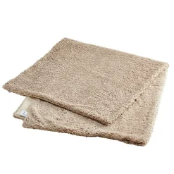 Beige Faux Fur Throw