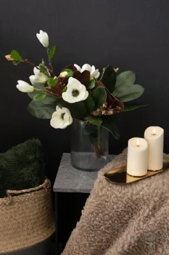 Beige Faux Fur Throw