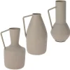 Beige metal jug vase, 6,5 x 3,5"