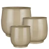 Beige round planter