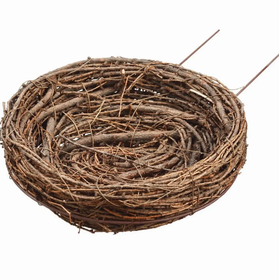 Bird’s nest decoration on metal picks, 10"