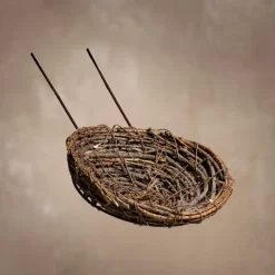 Bird’s nest decoration on metal picks, 10"