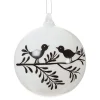 Birds patterned glass ornament, 4″