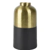 Black and gold iron vase