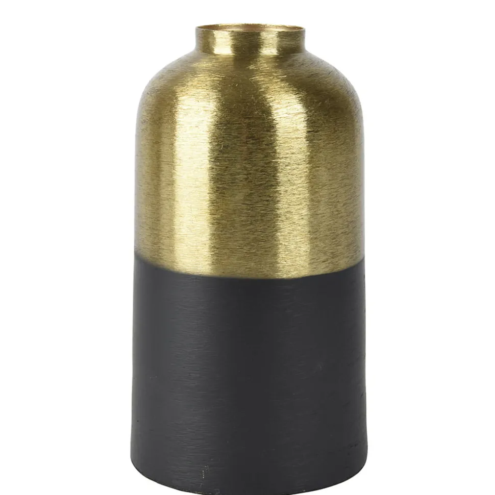 Black and gold iron vase