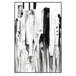 Black and white buildings wall art, 32 x 47″