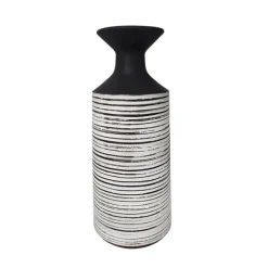 Black and white ceramic vase, 20 x 8"
