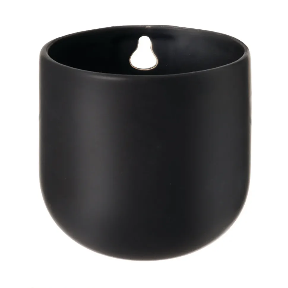 Black ceramic wall pot