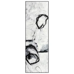 Black circles rectangular wall art, 24 x 71″