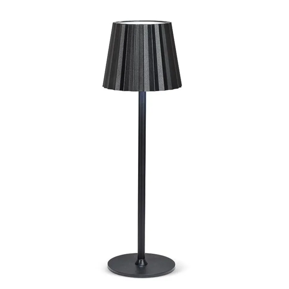 Black cordless dimmable LED table lamp, 15"