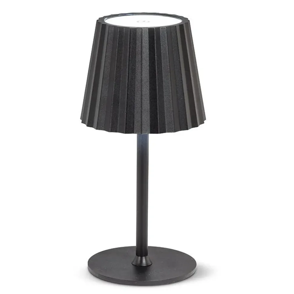 Black cordless dimmable LED table lamp, 15"