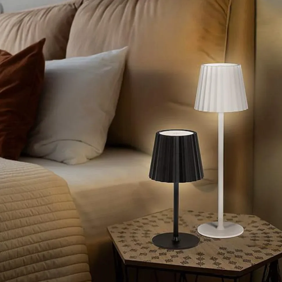 Black cordless dimmable LED table lamp, 15"