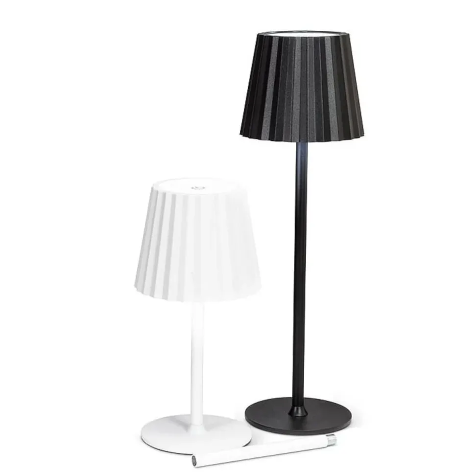 Black cordless dimmable LED table lamp, 15"