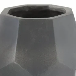 Black geometric standing planter, 19 x 11,5"