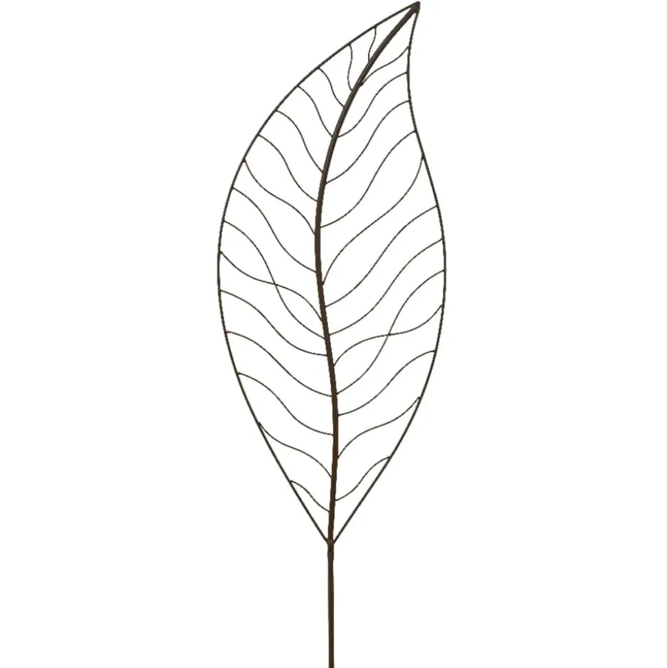 Black iron outdoor decorative leaf, 72 x 15,5"