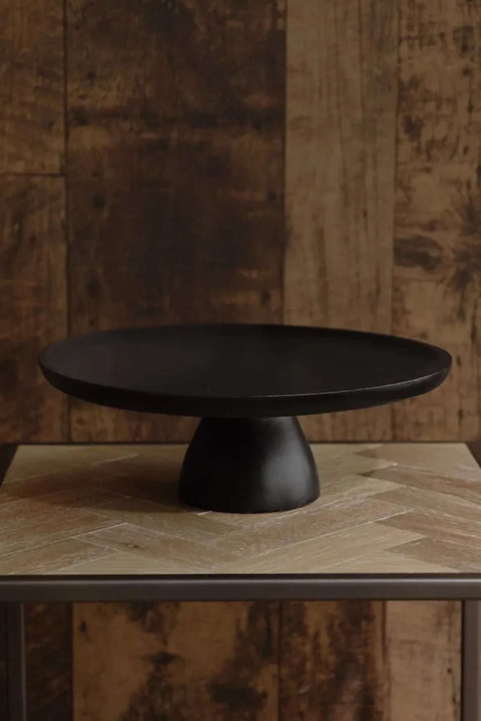 Black mango wood cake tray, 4 x 12"