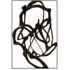 Black marks on white canvas wall art, 32 x 47″