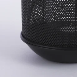 Black openwork metal tabletop lantern, 9 x 6