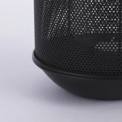 Black openwork metal tabletop lantern, 16 x 8