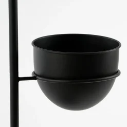Black plant holder stand with pots, 55 x 16"